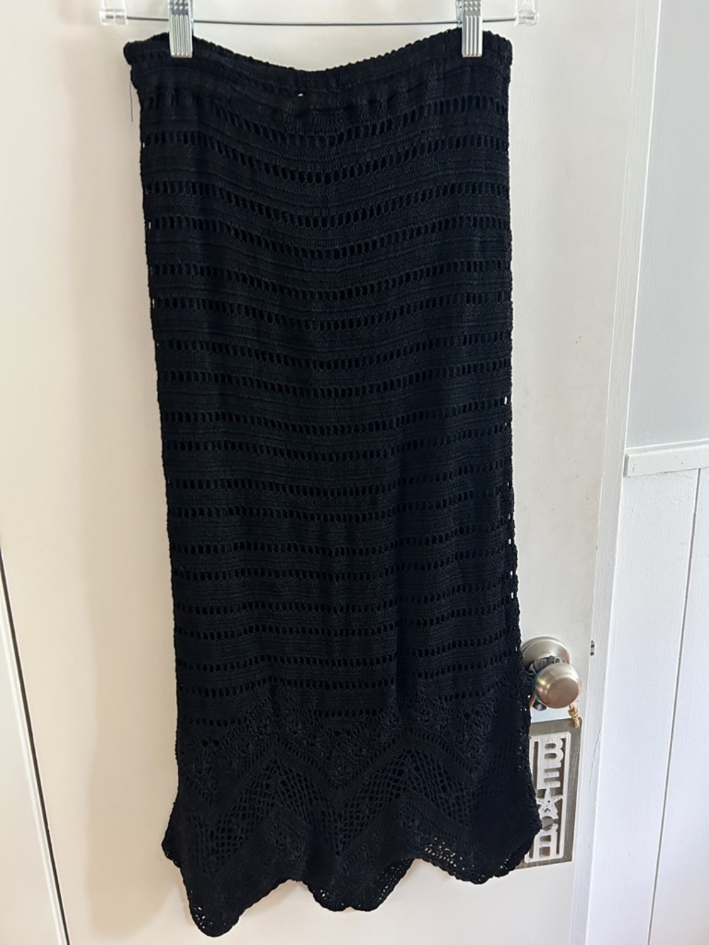 Chico's Black Crochet Maxi Skirt with Scalloped Hem size 0 - Picture 4 of 4